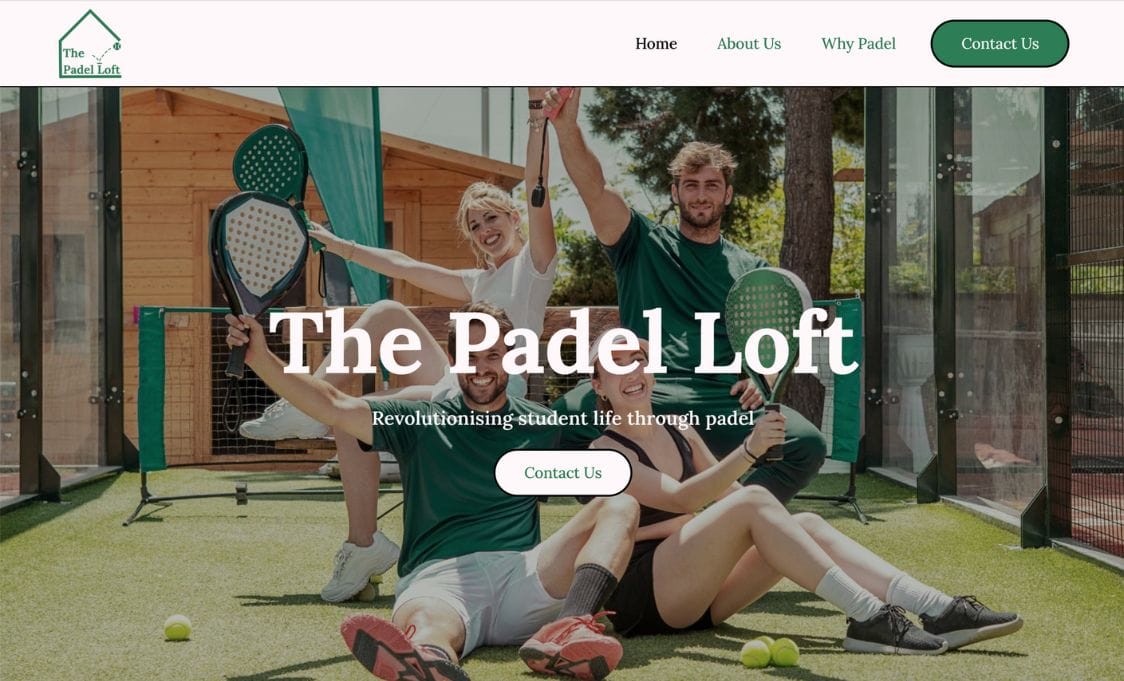 Affordable web design for The Padel Loft