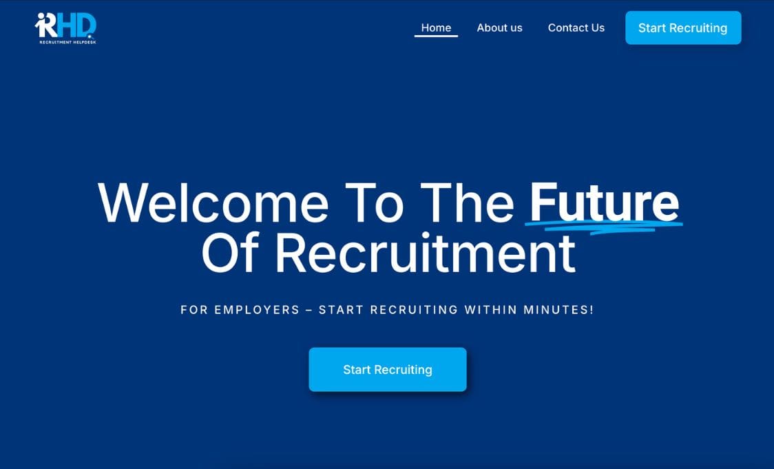 Affordable web design for Recruitment Help Desk