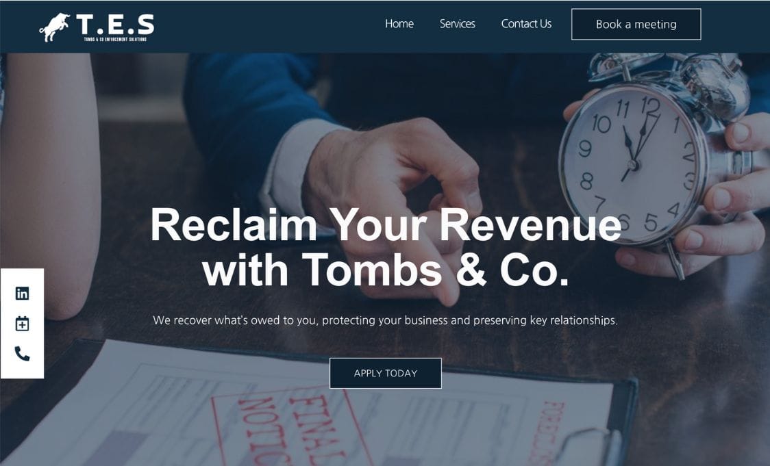 Affordable web design for Tombs Enforcement