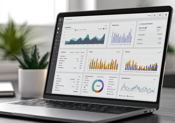 laptop displaying website analytics on its screen